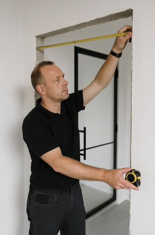 inmeten van jouw glazen deur op maat